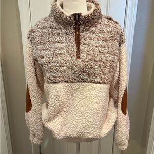 IMPRESSIONS-S 1/4 Zip Sherpa Pullover